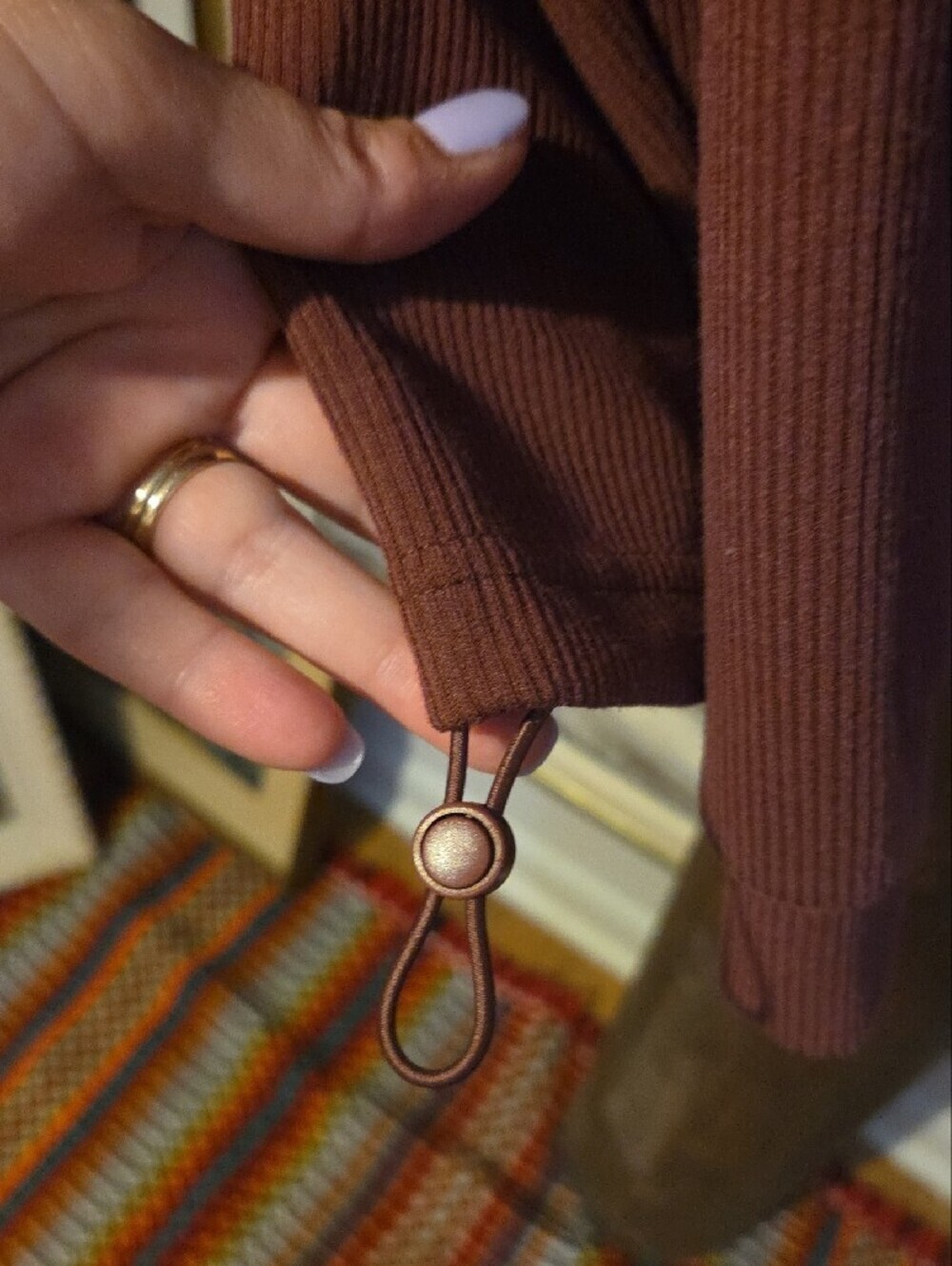 Mauve Ribbed Pullover Sweatshirt - Picture 4 of 6